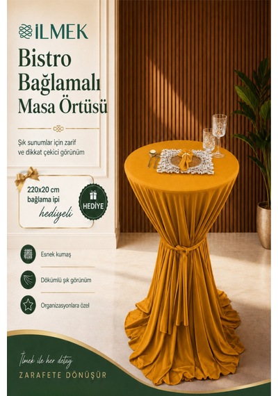 Dertsiz Bağlamalı Bistro Masa Örtüsü - Düğün Davet Organizasyon Otel Restoran Kokteyl Masa Örtüsü Hardal Sarısı Hardal Sarısı Dertsiz Bağlamalı Bistro Masa Örtüsü - Düğün Davet Organizasyon Otel Restoran Kokteyl Masa Örtüsü Hardal Sarısı Hardal Sarısı