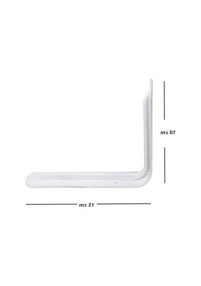 L Tipi Raf Tutucu - 10 X 15 Cm Beyaz 2 Adet -
