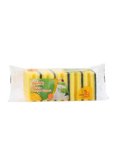 4 Adet Denk Oluklu Bulaşık Süngeri 5'li