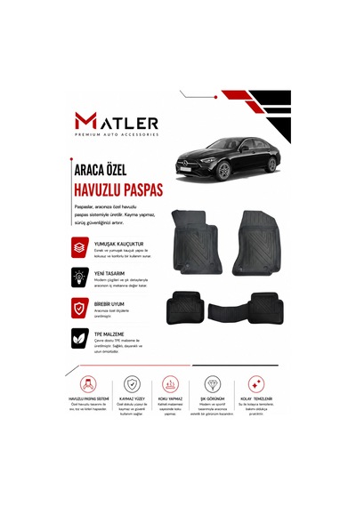Mercedes W206 2021 Model 4d Ekstra Havuzlu Paspas