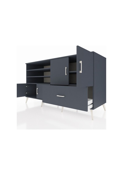 Kronos Konsol 5 Raflı Tek Çekmeceli 4 Kapaklı 176x59x99 Antrasit- Antrasit-antrasit Kronos Konsol 5 Raflı Tek Çekmeceli 4 Kapaklı 176x59x99 Antrasit- Antrasit-antrasit