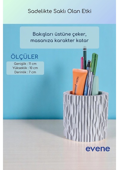 Kalemlik Masa Kalemliği Organizer Kalemlik Beyaz Renk Model 78 Çok Renkli
