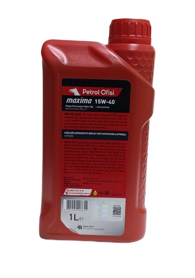 Petrol Ofisi Maxima 15W-40 Yüksek Performanslı Motor Yağı 1 L