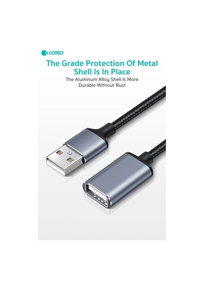 Usb Uzatma Kablosu Dişi Erkek Usb 2.0 Data Şarj Yazıcı Klavye Mouse Uzatıcı Örgülü 3 Metre