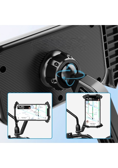 Go Des Gd-hd503 360 Derece Dönebilen Ayarlanabilir Motosiklet Ve Bisiklet Telefon Tutucu Siyah