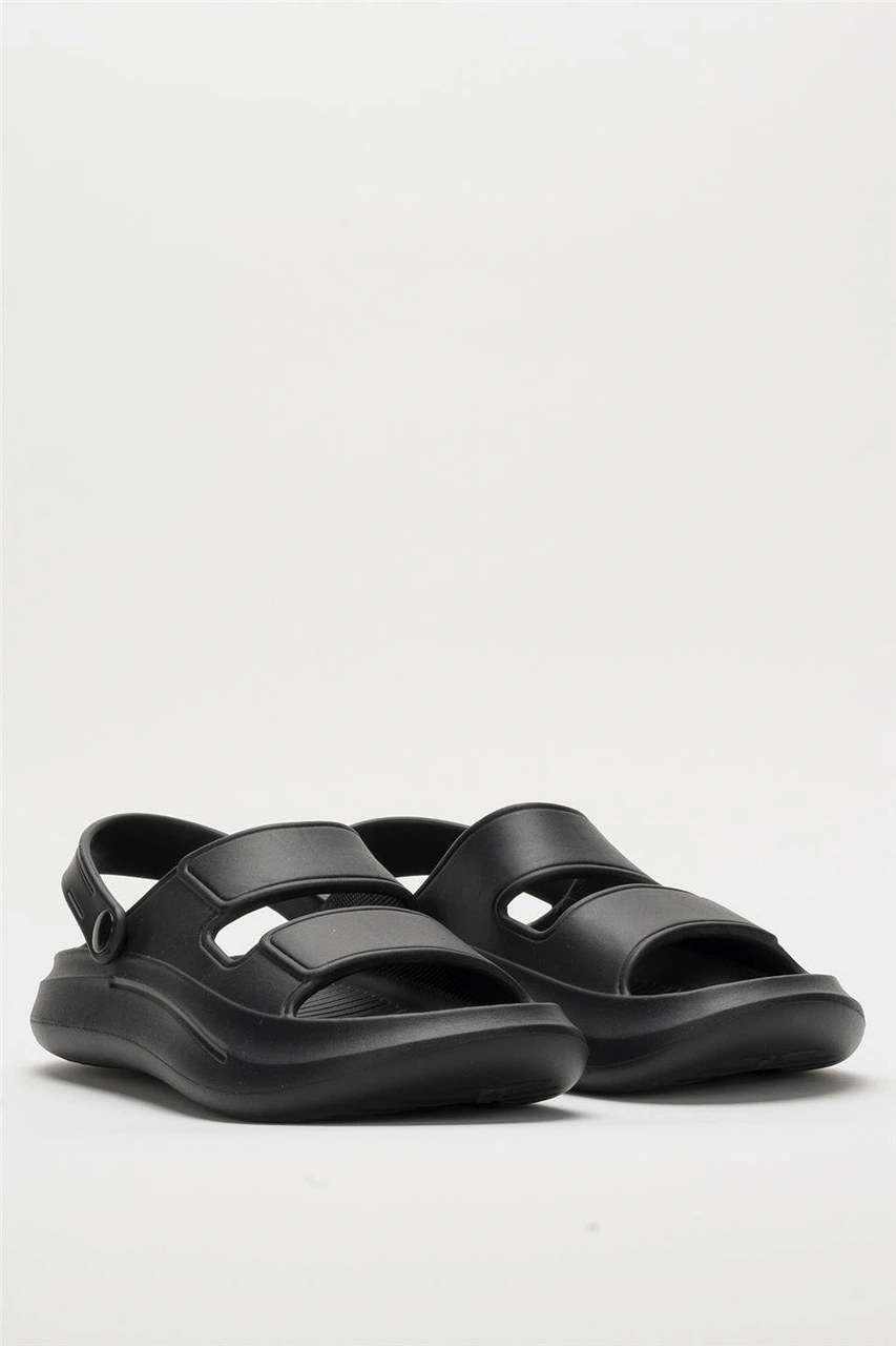 Liger Unisex Ortopedik Deniz Havuz Terliği Sandalet Siyah Siyah