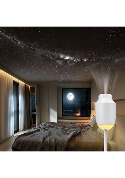 Usb Galaksi Projektör 2 Si 1 Arada Led Gece Lambası 360 Ayarlanabilir 3 Değiştirilebilir Filmli Çok Renkli