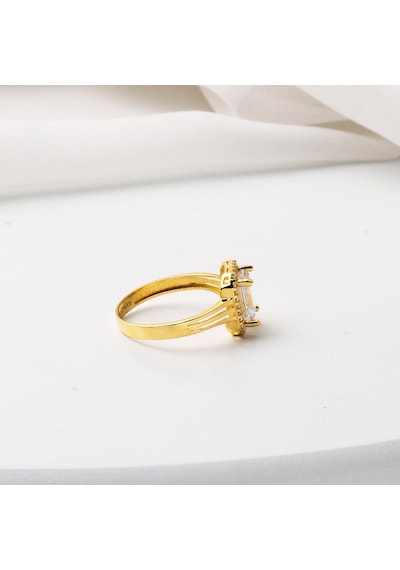 14 Ayar Altın Baget Taşlı Yüzük YZCAY14K22321