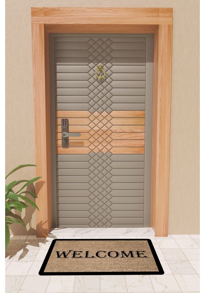 Rugmood Modern Dijtal Baskı Kalın Çerçeveli Welcome Kapı Önü Paspası Çok Renkli
