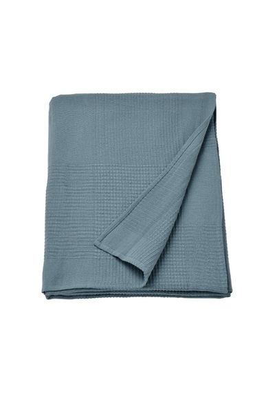 Ikea Indıra Polar Koltuk Örtüsü Tek Kişilik 150 X 250 Cm Koyu Mavi