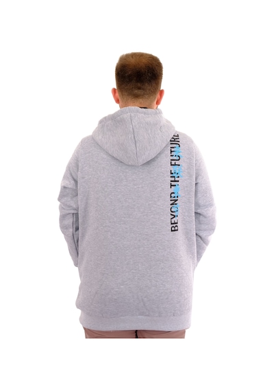 Mode Xl Erkek Büyük Beden Fermuarlı Kapüşonlu Sweatshirt Future U24549 Grimelanj Gri Melanj