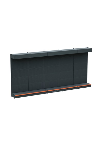 Şapkalı Ve Bazalı Delikli Hırdavat Rafı Antrasit, 5 Ünite W450 H220 D30/40 Cm Turuncu