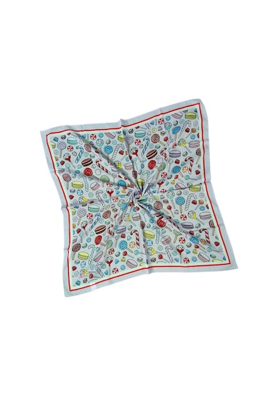 Mim Eşarp Valino Soft Pamuk Çocuk Desenli Eşarp 70x70 Cm Açık Mavi - Şekerleme