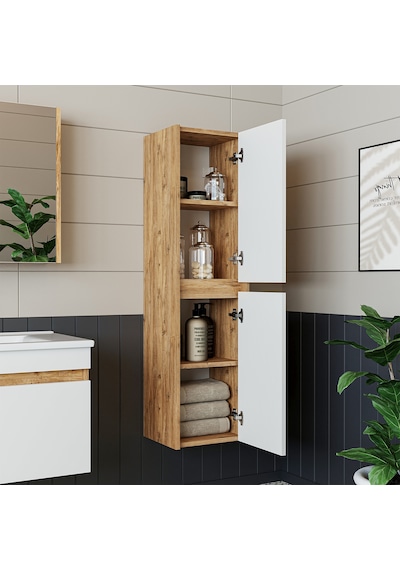 Roomart '' Lavabolu '' Atlantik-beyaz Mat Mdf 65 Cm Banyo Alt Dol Atlantik Çam - Beyaz