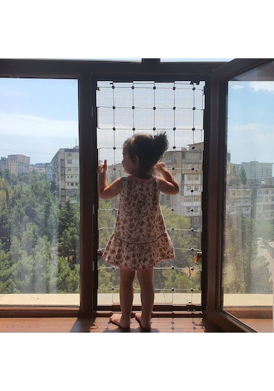 ORTA BOY - WINBLOCK Çocuklar için Pencere Çelik Güvenlik Ağı – Ye