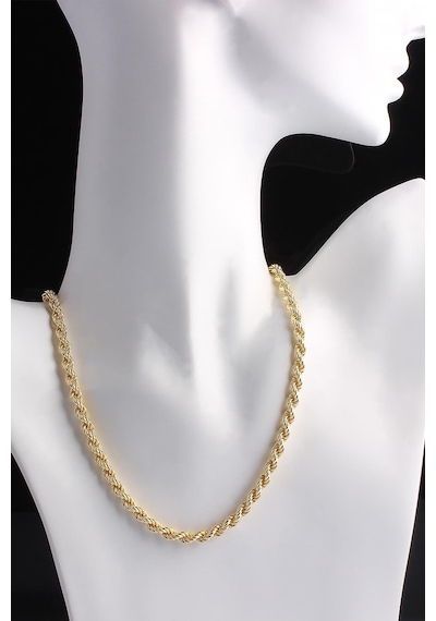 Omar Silver Unisex Halat Gold Altın Kaplama Gümüş Zincir 5 Mm Elm
