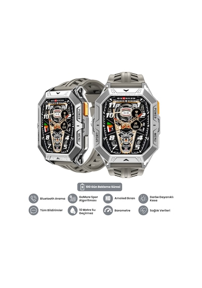 Harvox Watch X1 Pro Akıllı Saat İphone & Android Uyumlu, Sağlık & Spor Takip, Bluetooth Çağrı Gümüş