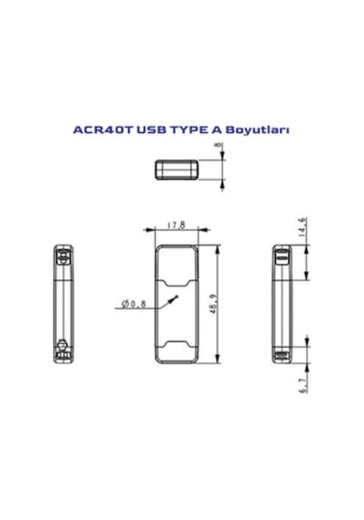 Acs Acr40t-a5 Usb Type-c Sım Boyutlu Temaslı E-imza Akıllı Kart Okuyucu