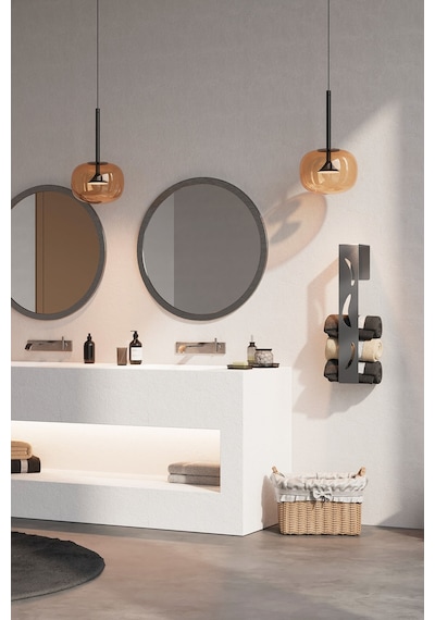 Paslanmaz Çelik Yapışkanlı Havlu Düzenleyici-inox Satine Seçenekli Modern Havluluk Gri