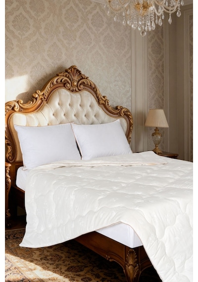 Varol Pure Cotton King Size %100 Pamuk Yorgan 215x235 Cm Geniş Ve Konforlu Bez Çantalı Krem