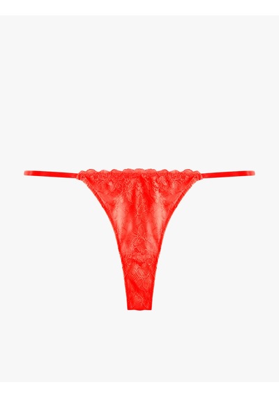 Koton Dantel Detaylı String Külot Kırmızı 6slk30147mk