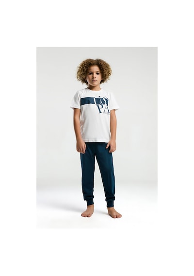 U.S. Polo Assn. Premium Erkek Çocuk Pijama Takımı Beyaz