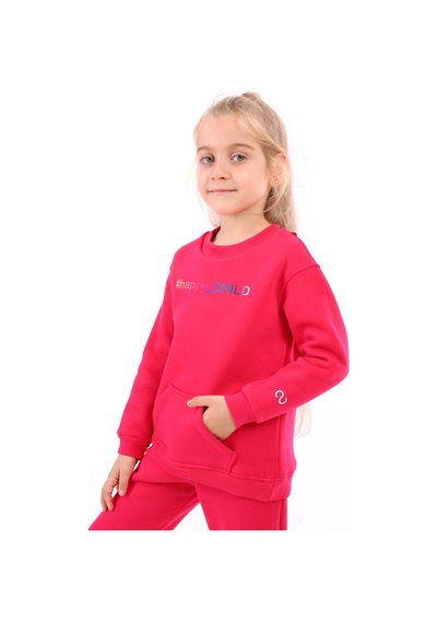 Toontoy Unisex Çocuk Baskılı Sweatshirt Fuşya