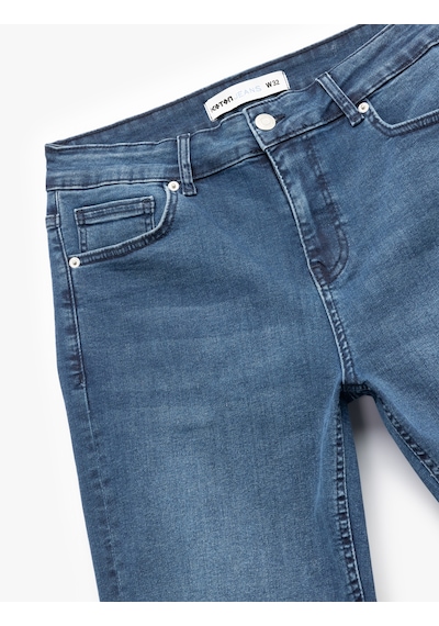 Koton Normal Bel Cep Detaylı Pamuklu Slim Fit Jean Şort Koyu İndigo 5sam40158nd İndigo