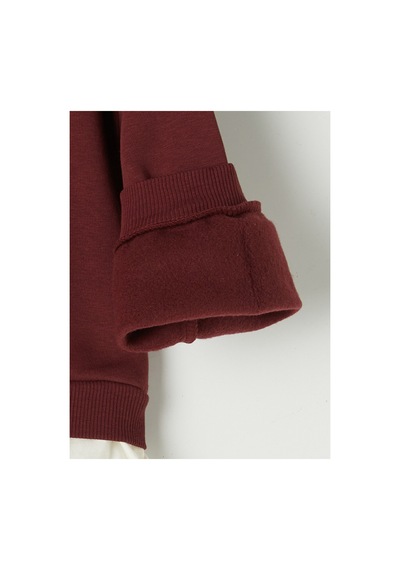 Lc Waikiki Alıta Cıty Farkıyla Lcw Kids Bordo 3 İplik Şardonlu Taşlı Standart & Regular Kız Çocuk Sweatshirt Bordo - 925528534 Bordo