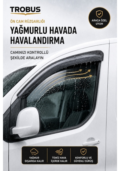 Peugeot Expert Traveller 8+1 Minibüs 2017 Ve Sonrası Ön Cam Rüzgarlığı 2'li Takım