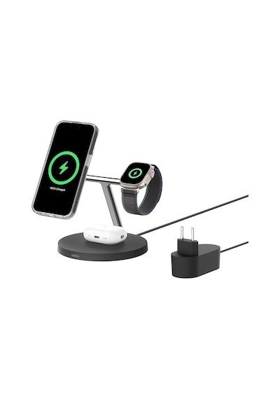 Tr'ü 1 Arada Qi2 Şarj Cihazı Magsafe Uyumlu Kablosuz Şarj Istasyonu 16 Serisi Kaymaz Tabanlı Airpods Için Qi2 Kabl