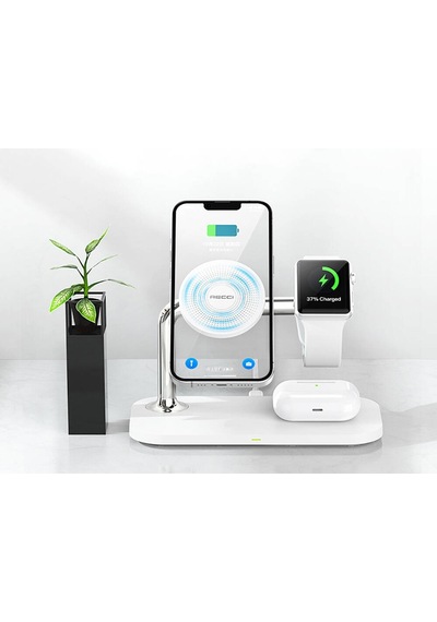 Recci RCW-20 Prestige Serisi 3in1 Magsafe 15W Hızlı Şarj Özellikli Magnetik Kablosuz Şarj Standı