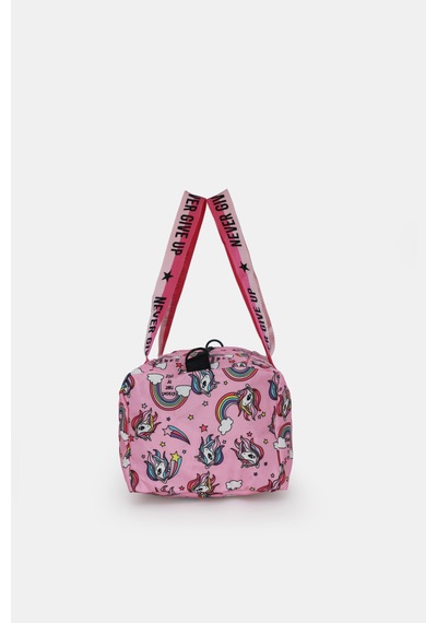 İcone Bag Çocuk Yıldız Logolu Spor Çanta, Çocuk Spor Çanta, Fermuarlı Detaylı Çocuk Spor Çanta FUŞYA - PEMBE