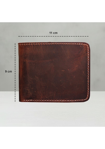 Luqa Leather Hakiki Deri El Yapımı Erkek Cüzdanı Minimalist Tasarım Kartlık Kahverengi Açık Kahverengi