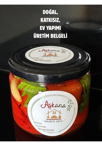 Közlenmiş Kapya Biber 300g - Ev Yapımı Katkısız Hakiki Köz Ateşi Paprika Biber Konservesi