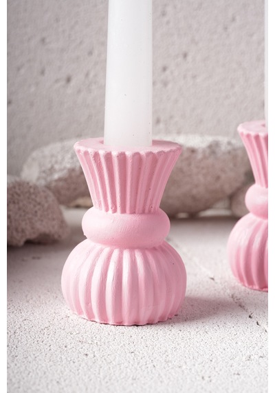 2li Şamdan Mumluk Set Pembe