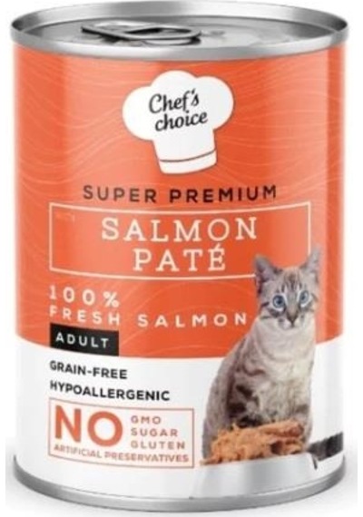 Chef's Choice Somonlu Tahılsız Yetişkin Kedi Konservesi 400 Gr