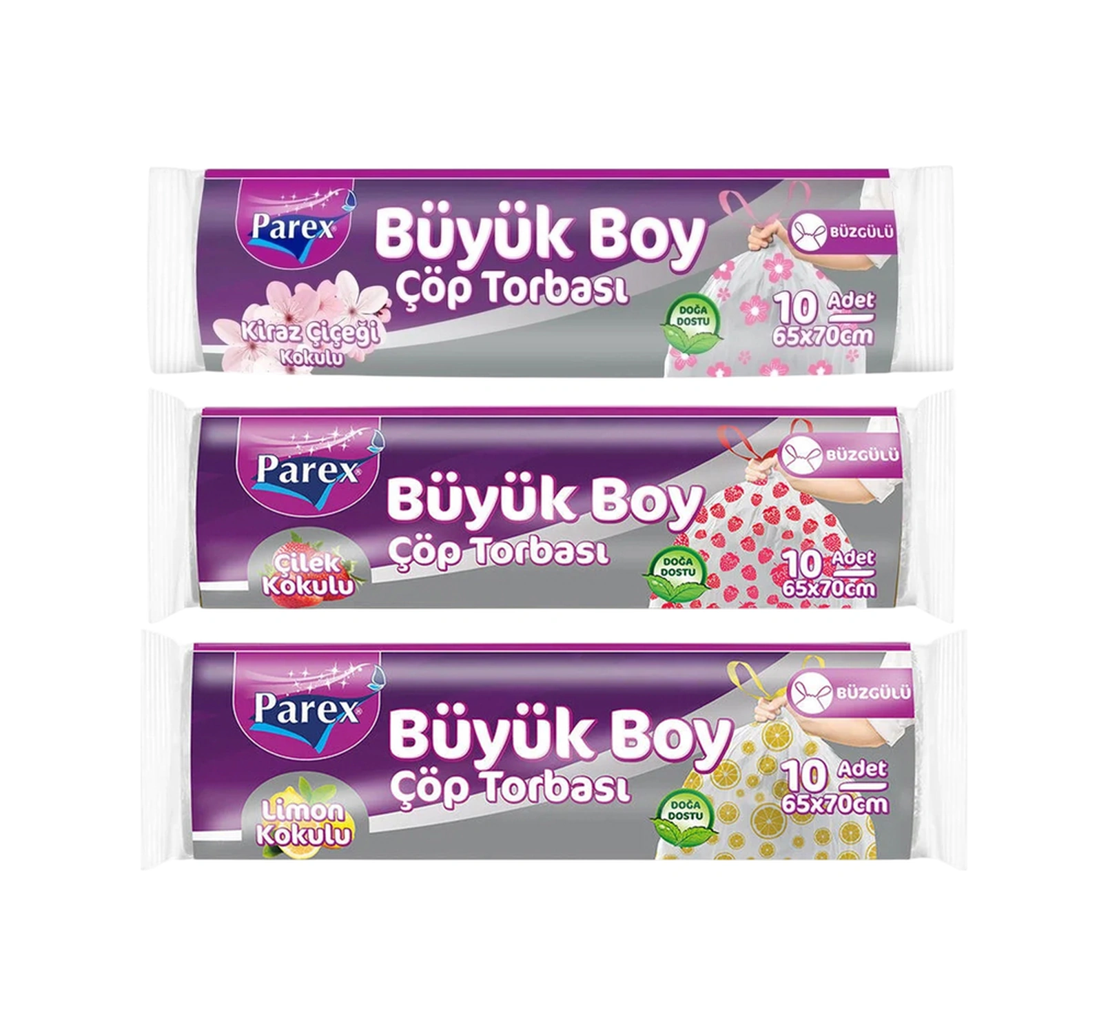Büzgülü Çöp Torbası Kokulu Büyük Boy 9'lu Paket