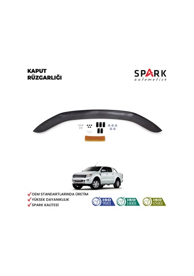 Ford Ranger 2011- 2015 Yıl Aralığı Uyumlu Kaput Rüzgarlığı 4mm Siyah