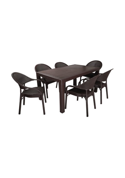 Mandella Elit Rattan 90x150 Eylül Koltuk Masa Takımı Kahverengi Diğer