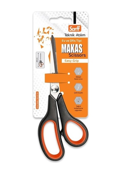 Sarff Easy Grip Kauçuk Plastik Saplı 20cm Ofis Makası