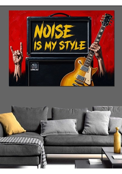 Gürültü Benim Tarzım Gitar Dekoratif Kanvas - Mdf Ahşap Tablo