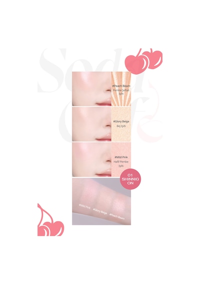 İnci Işıltıları İçeren Aydınlatıcı Paleti Perıpera V Highlighter Ad 001 Shining On Shine Bright
