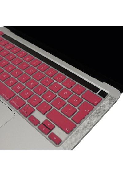 Apple Uyumlu MacBook Pro Klavye Koruyucu 13inç M1-m2 Türkçe Q Touchbarlı A2251 A2289 A2338 A2141 İle Pembe