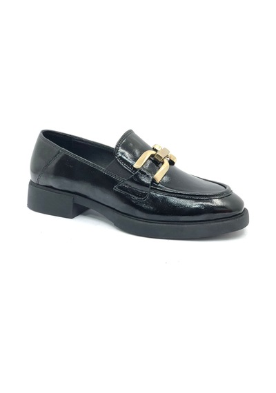 Greyder 59120 Zn Deri Comfort Klasik Oxford Kadın Ayakkabı Siyah Rugan