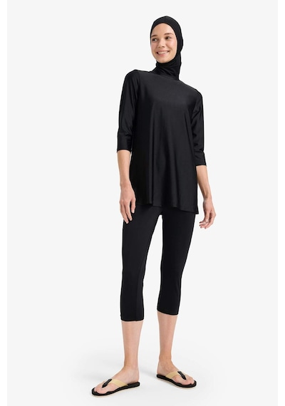 DeFacto Regular Fit 4'lü Hızlı Kuruyan Burkini Tesettür Basic Düz Mayo Takım E3513AX25HSBK81