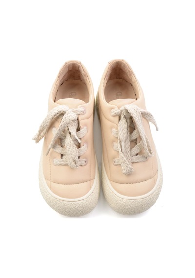 Bambi Bej Hakiki Deri Kadın Sneaker K01331780903