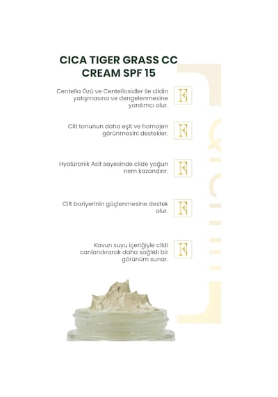 Ton Eşitleyici Bariyer Güçlendirici Tiger Grass 15 Spf Cica Cc Krem 30 Ml Çok Renkli