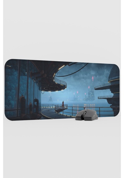 Dijital Okyanus Gemi V1 70x30 Xl Gaming Kauçuk Kaymaz Taban Mouse Pad Fare Altlığı