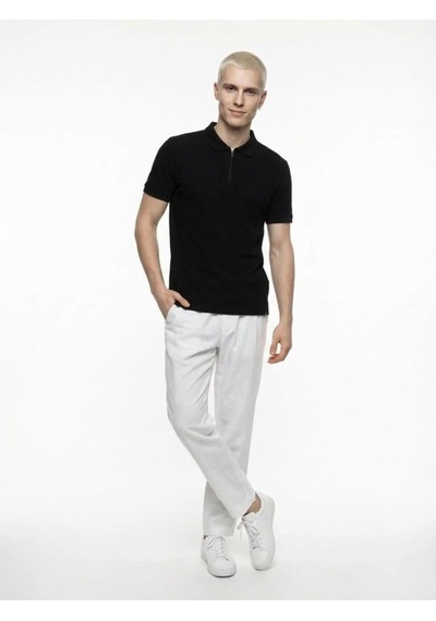 Erkek Polo Yaka T-shirt Lf2040578 Siyah